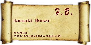 Harmati Bence névjegykártya